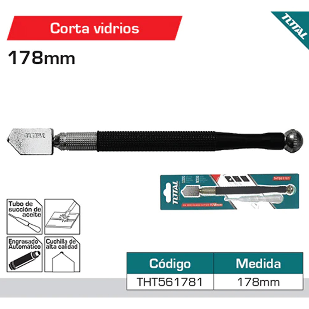 Corte Man CORTA VIDRIO TIPO TOYO // TOTAL THT561781 - Mytool